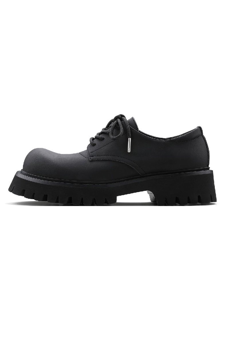 Carbon Black Chunky Platform Derby Shoes
