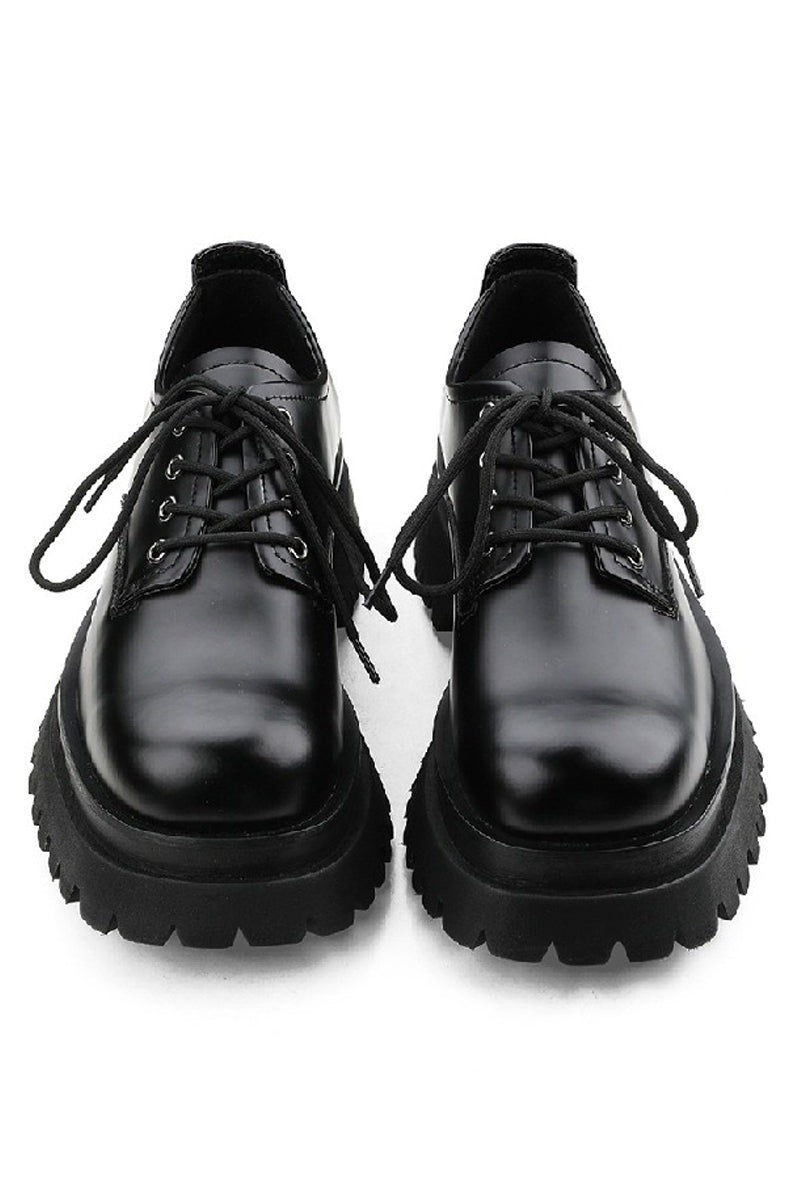 Black Patent Platform Derby Shoes