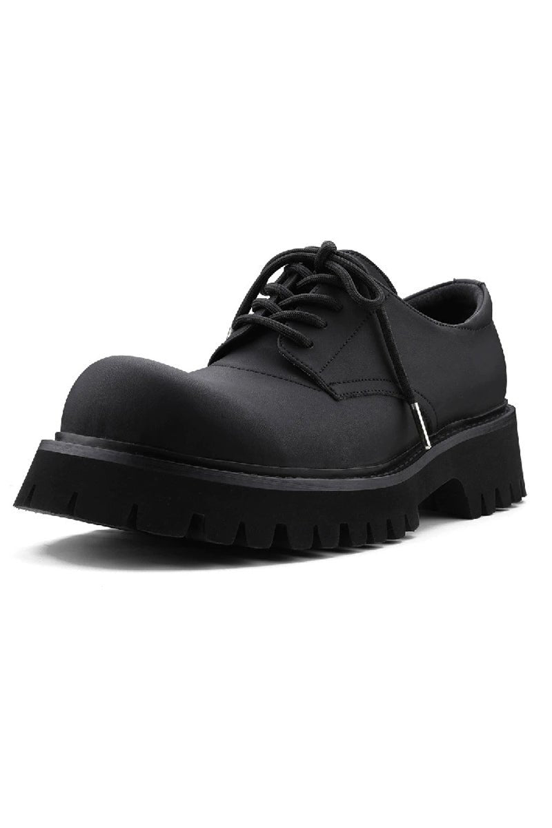 Carbon Black Chunky Platform Derby Shoes