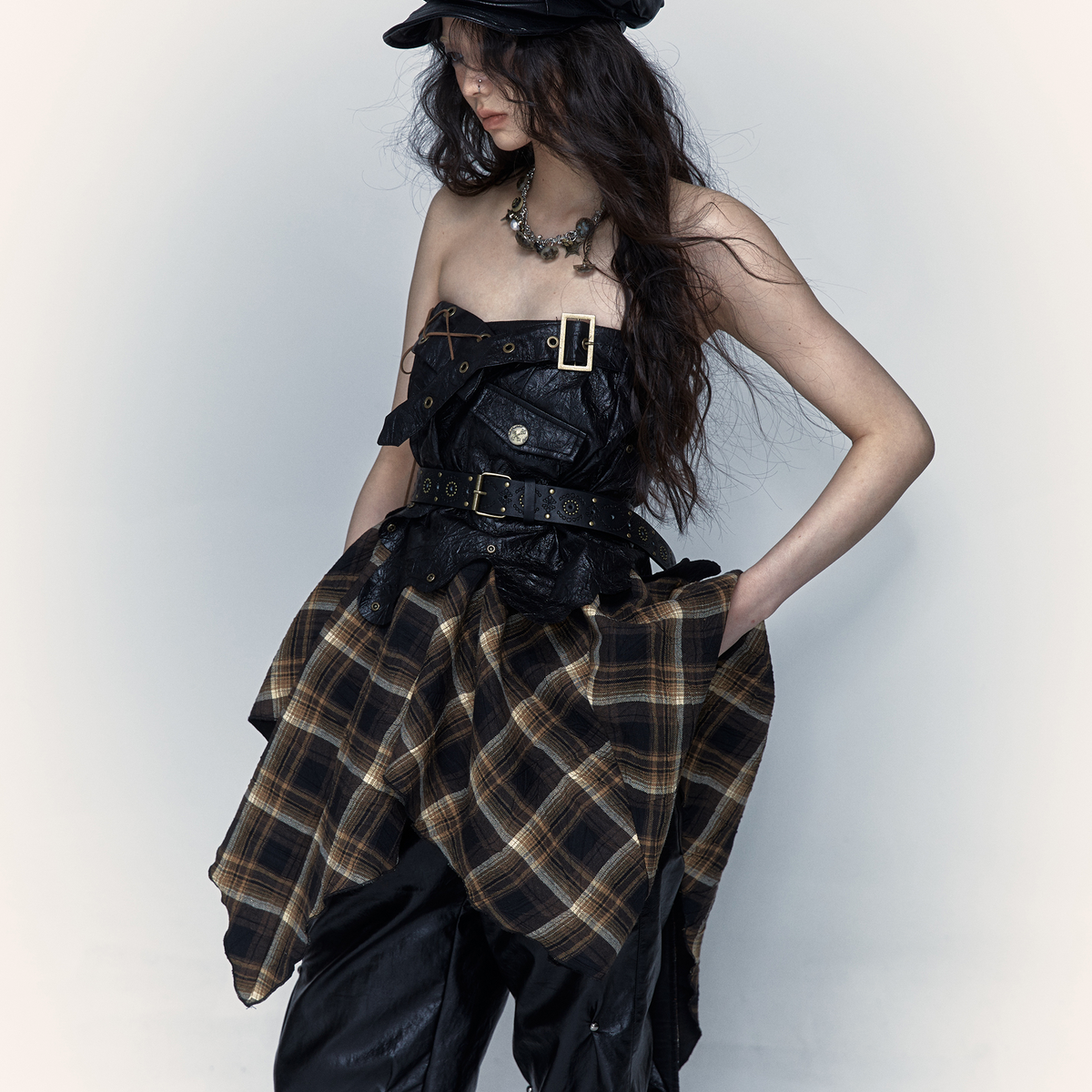 Rebel Tartan Asymmetrical Skirt