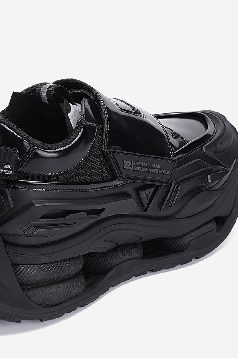Triple Black Velcro Platform Chunky Sneakers