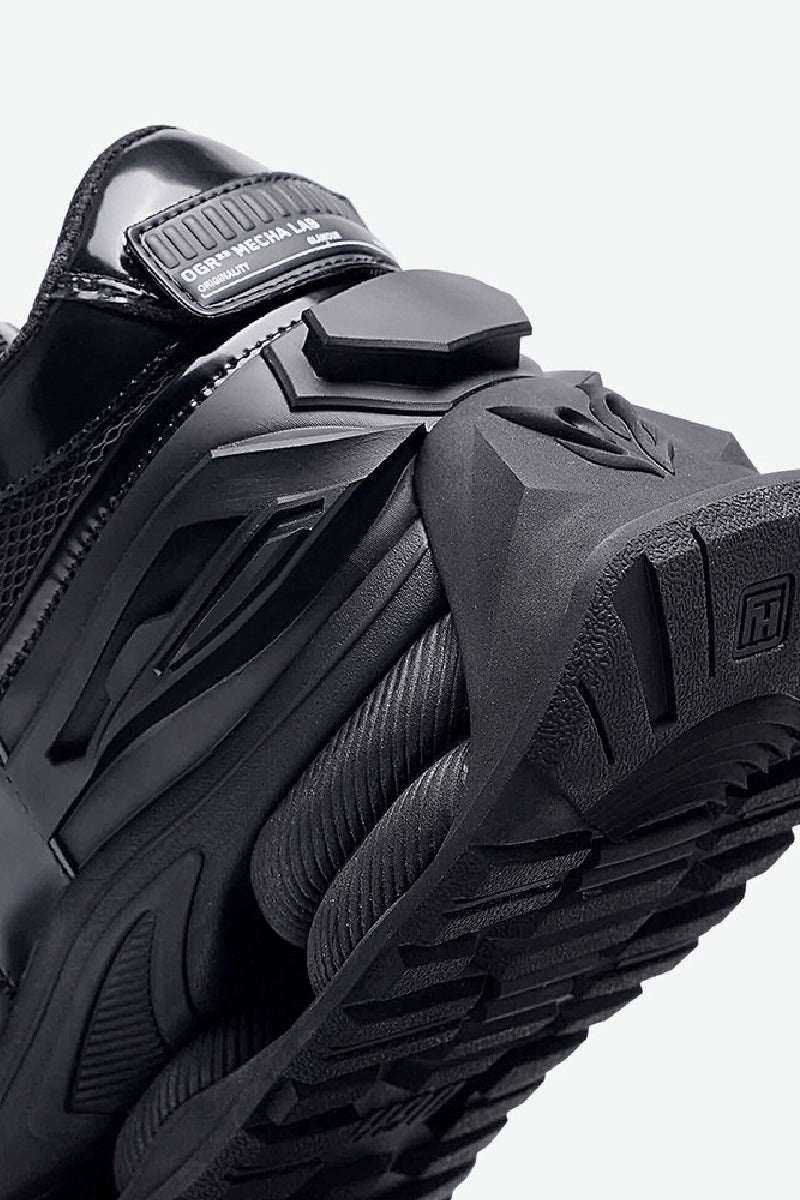Triple Black Velcro Platform Chunky Sneakers