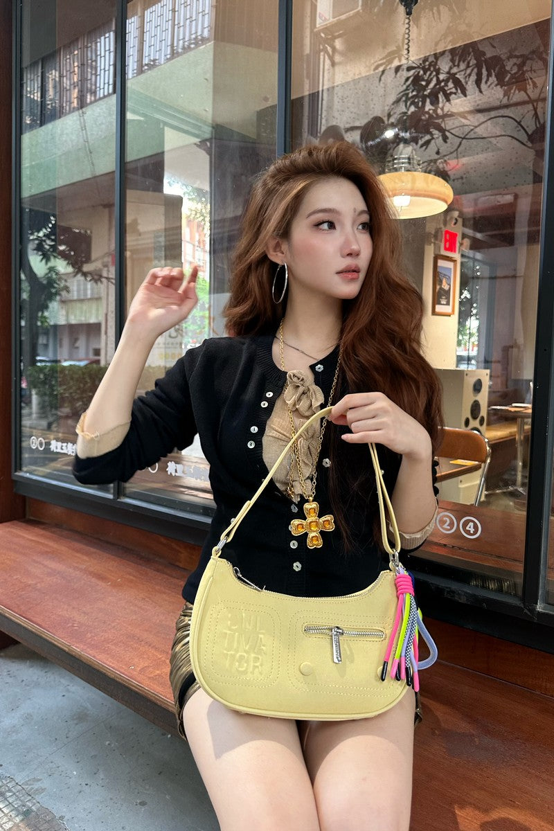 Tennis Ball Charm Mini Hobo Bag