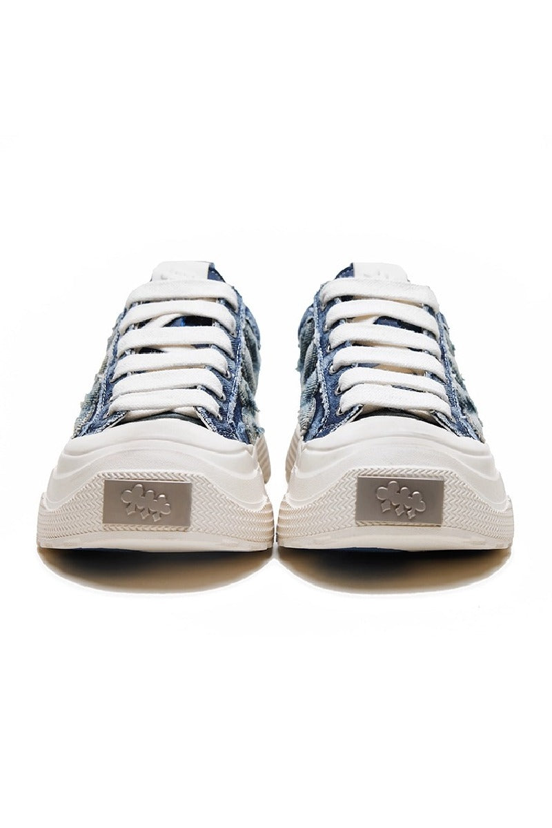 Denim Platform Sneakers Blue
