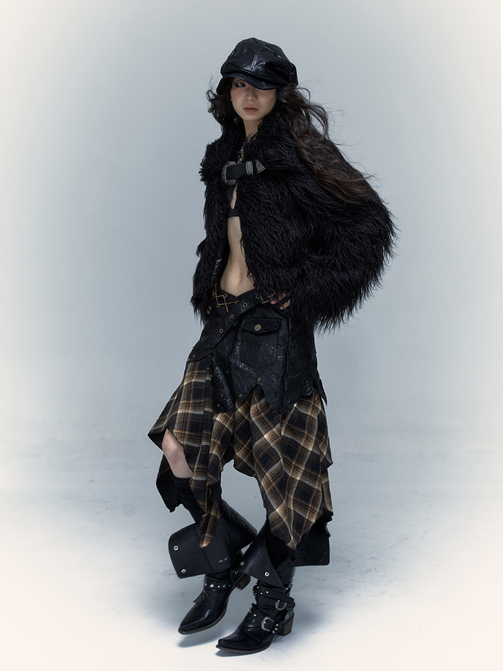 Rebel Tartan Asymmetrical Skirt - chiclara