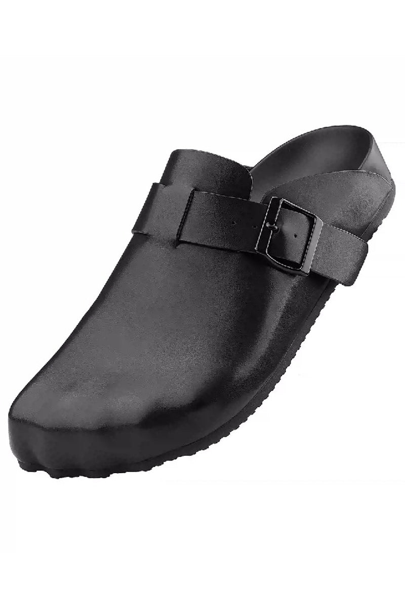Ergonomic Suede Buckle Clog