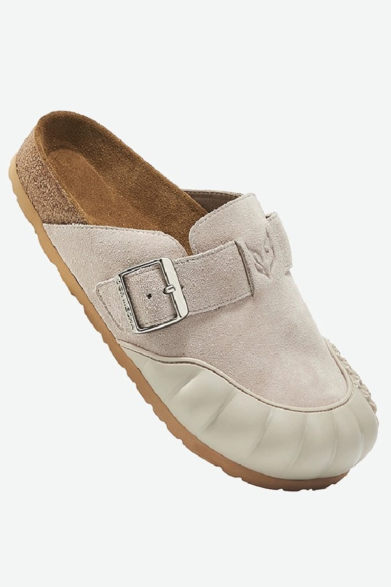 Leather Suede Chunky Platform Clogs