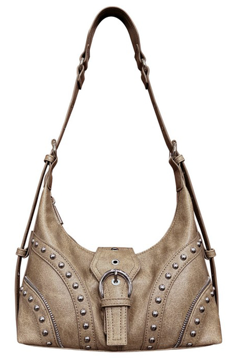Studded Western Buckle Shoulder Bag
