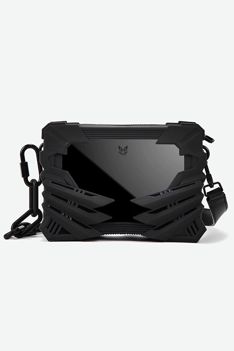 Black Cyberpunk Tech Crossbody Bag