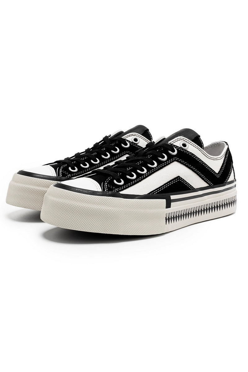 Black White Platform Canvas Sneakers
