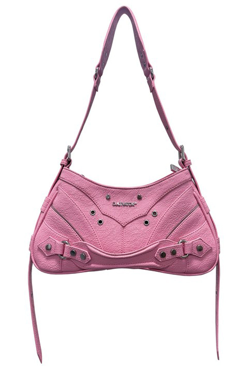 Textured Studded Shoulder Bag