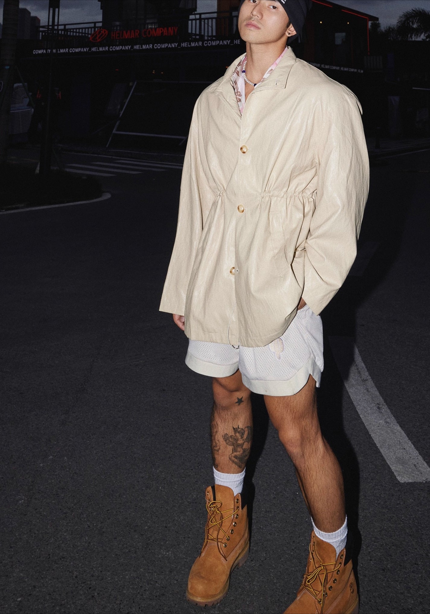 Button Up Drawstring Shirt