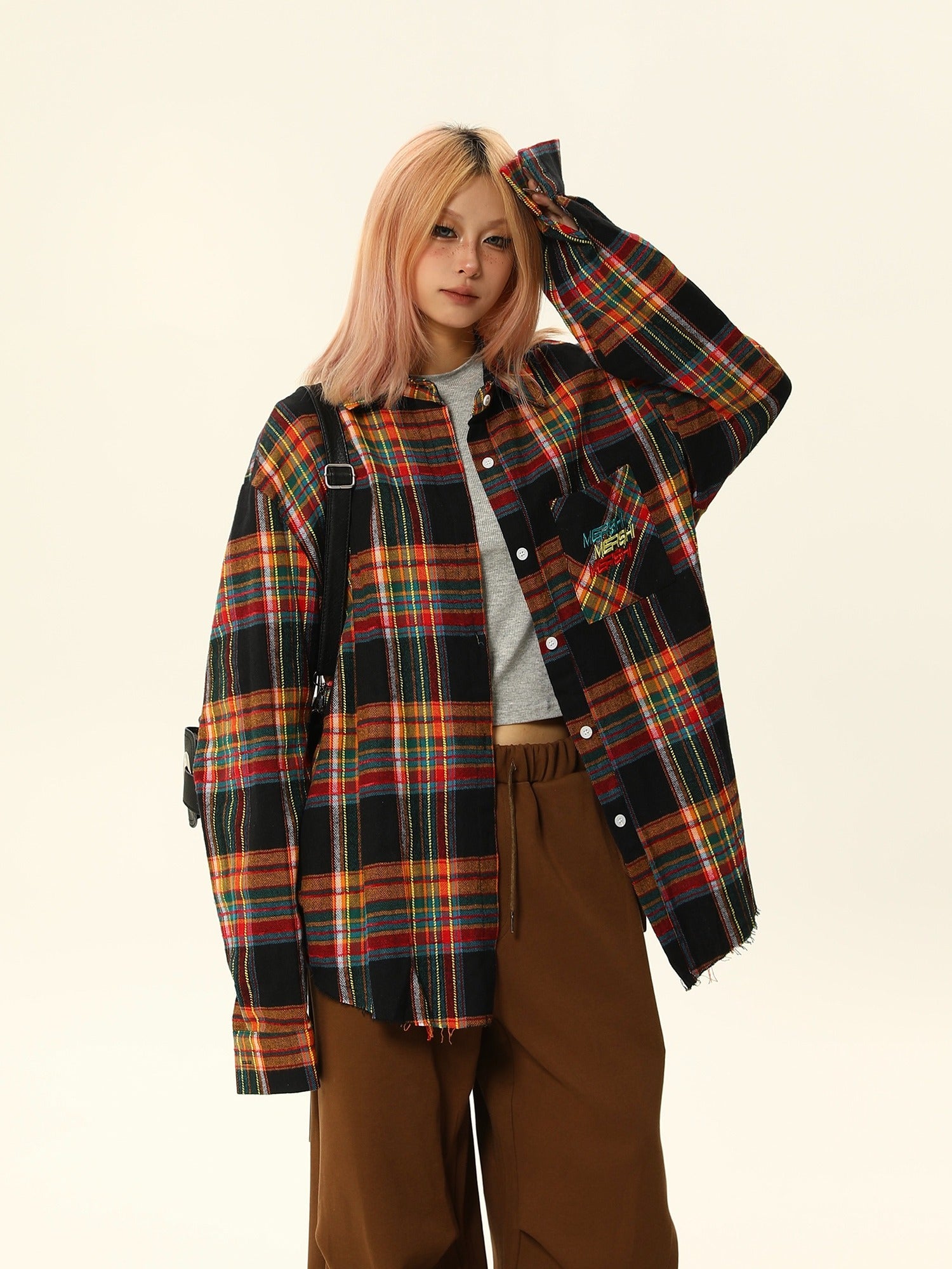 Oversized Vintage Plaid Flannel Shirt