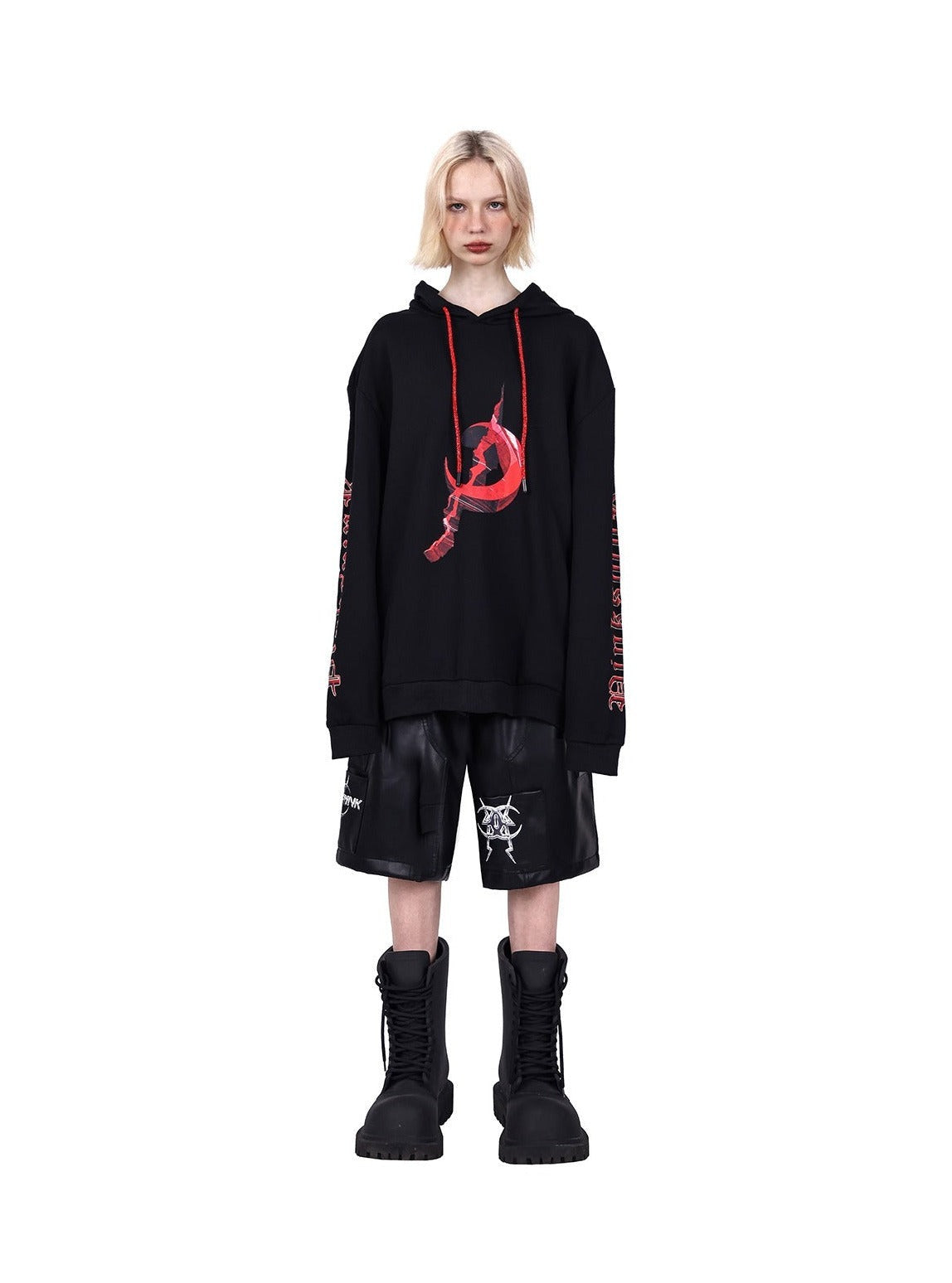 PINKSPINK Occult Symbol Hoodie - Red and Black