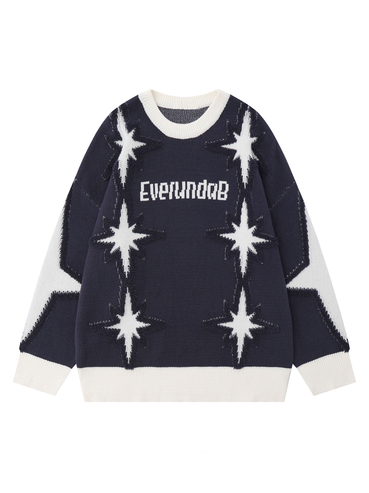 Thesupermade Star Jacquard Crew Neck Sweater