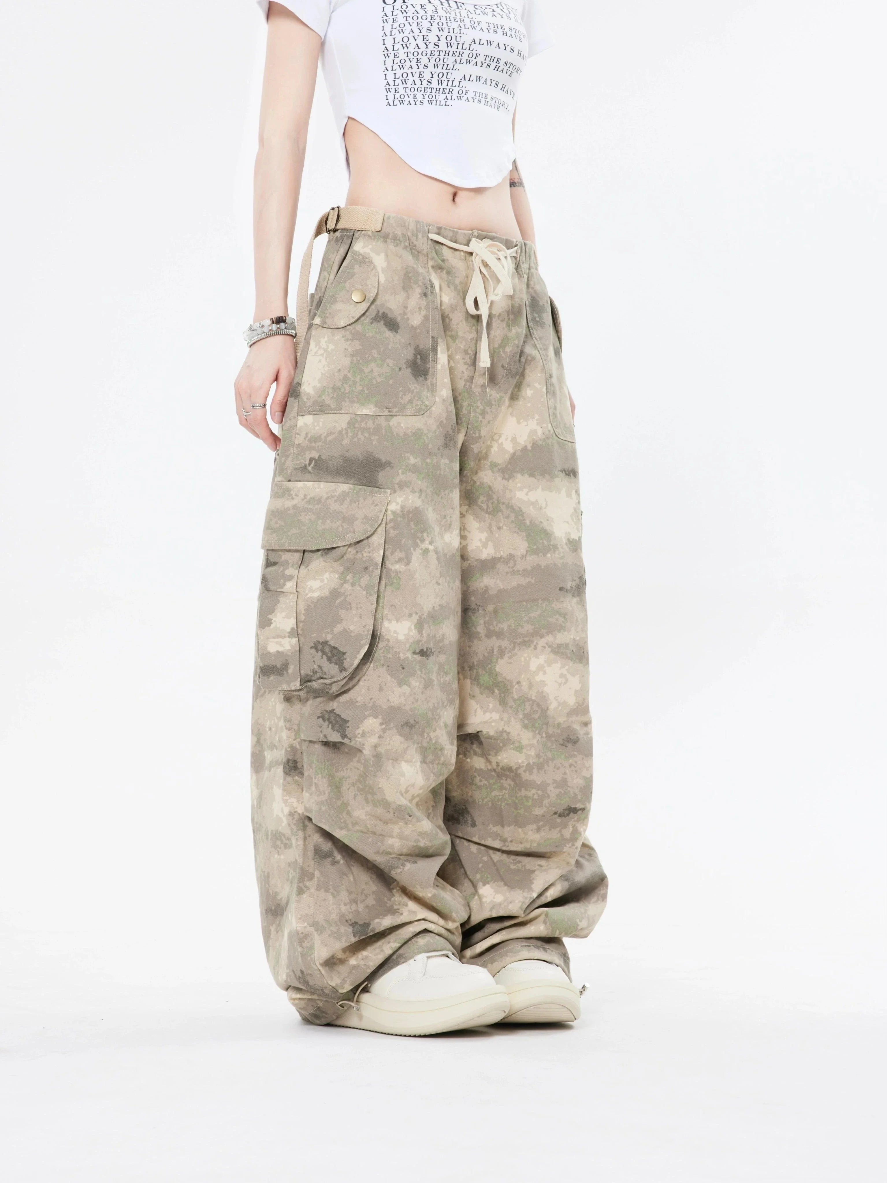 Desert Camo Wide Cargo Pants