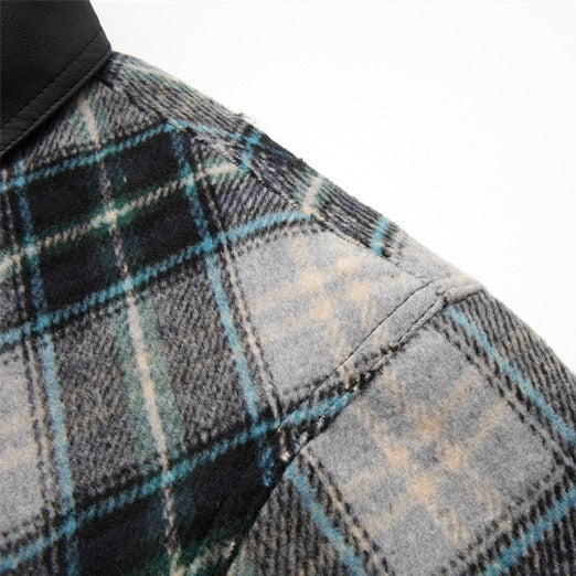 Retro Patchwork Plaid Puffer Jacket