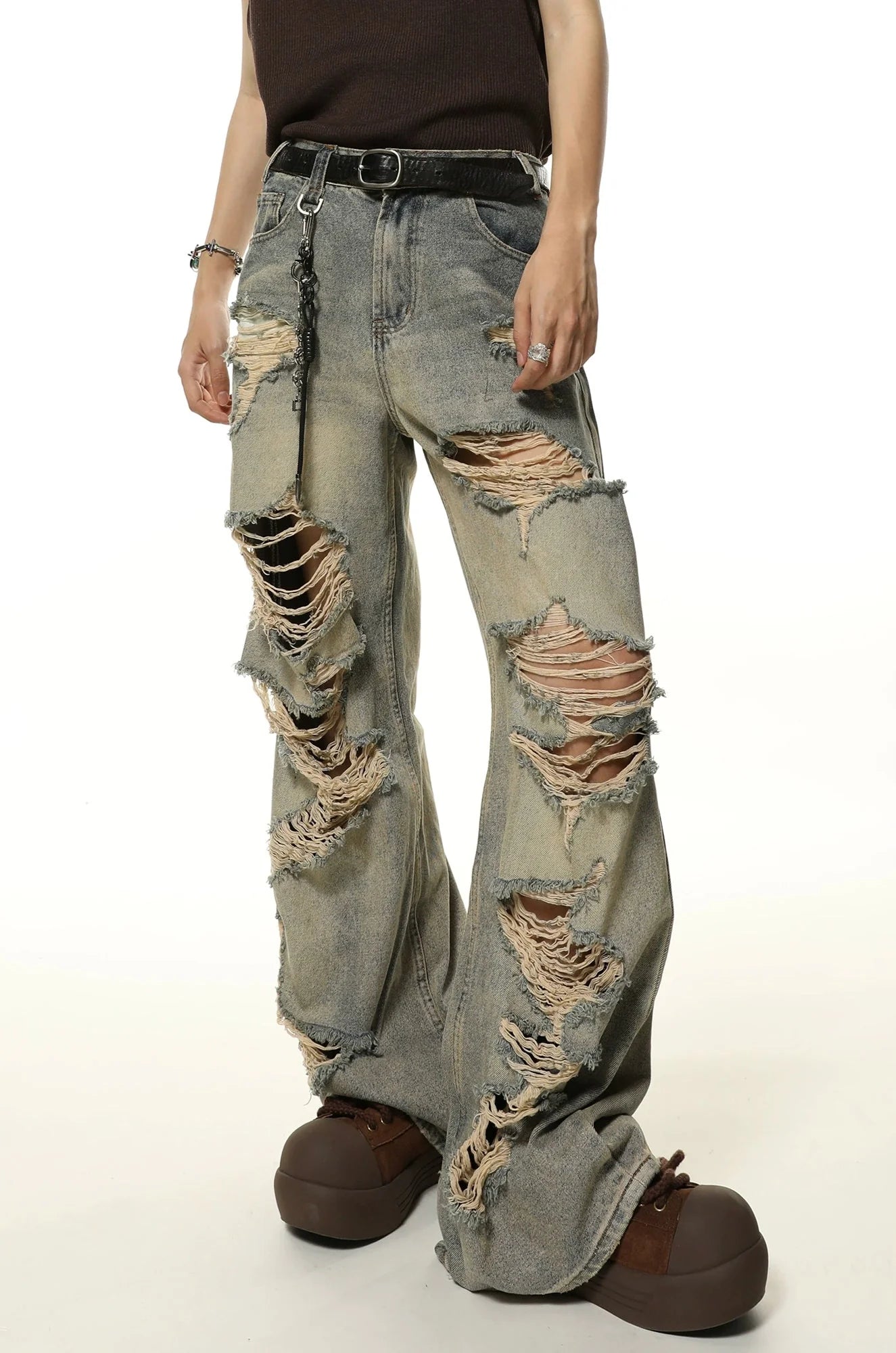 Ripped Baggy Grunge Denim Jeans