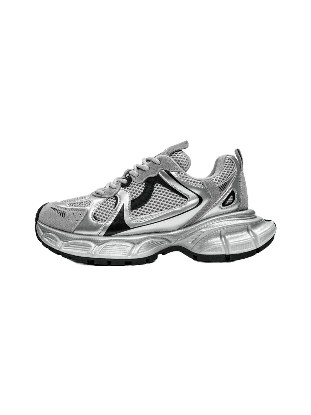 Metallic Mesh Sculpted-Sole Runner Sneakers