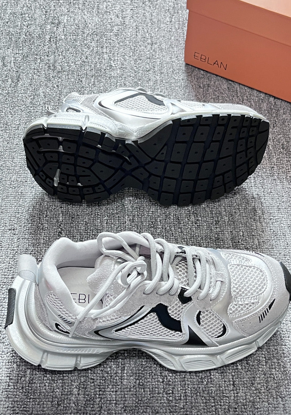 Metallic Mesh Sculpted-Sole Runner Sneakers - View 5