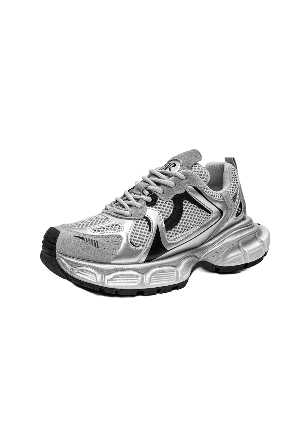 Metallic Mesh Sculpted-Sole Runner Sneakers - View 7