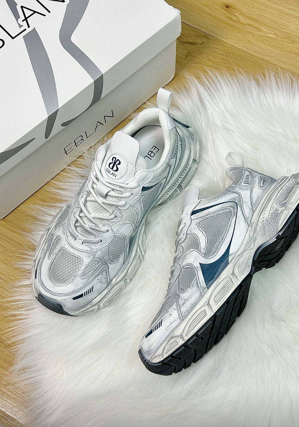 Metallic Mesh Sculpted-Sole Runner Sneakers - View 17