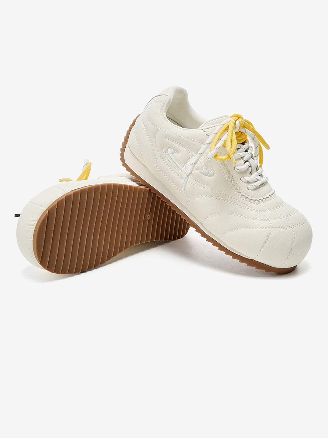 Double-Lace Metallic Low-Profile Trainers - View 4