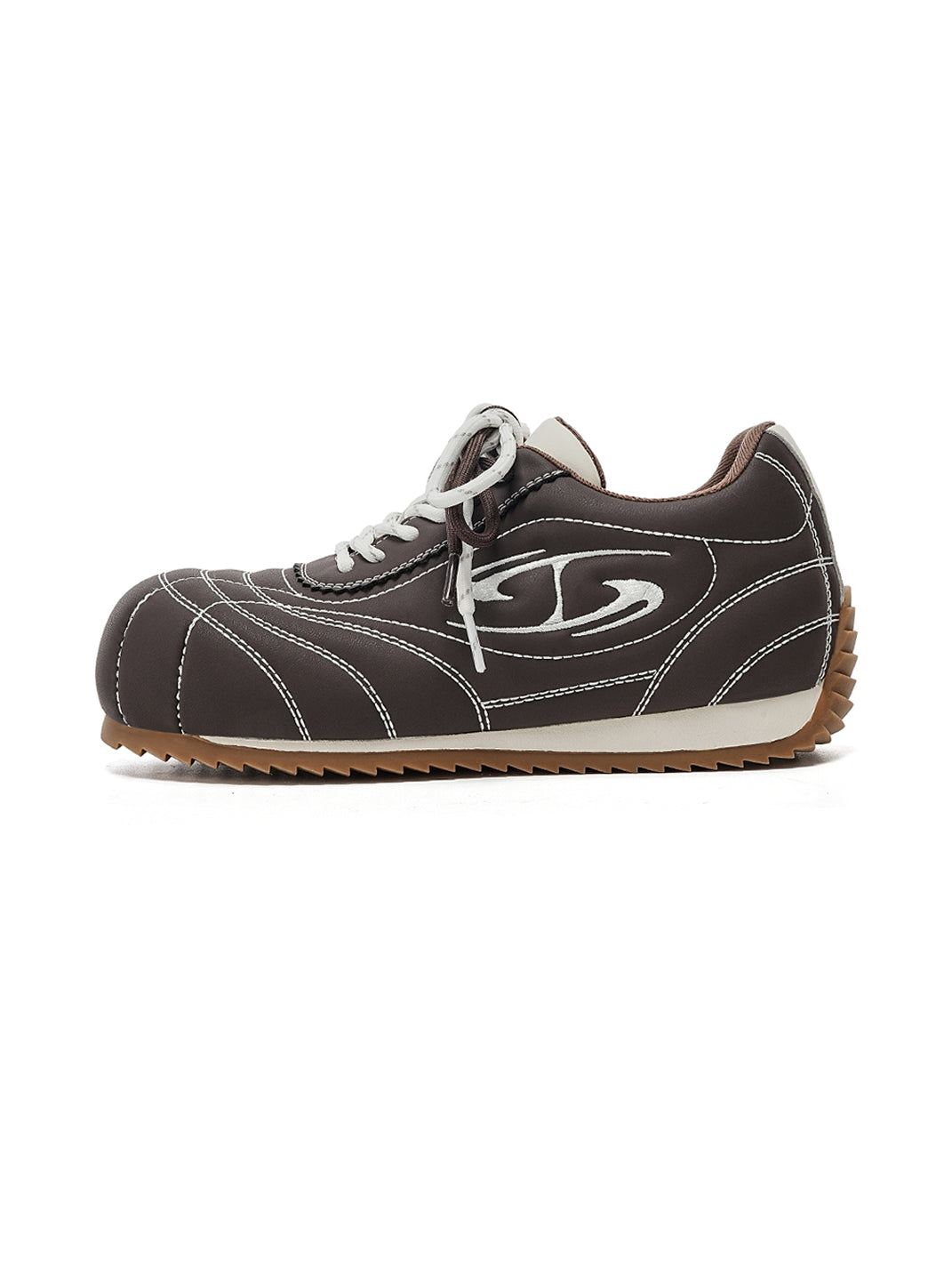 Double-Lace Metallic Low-Profile Trainers - View 7