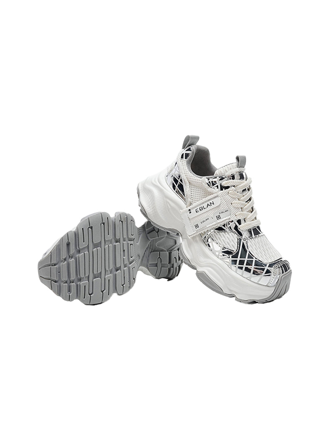 Metallic Silver Mesh Tech Runner Sneakers - View 6