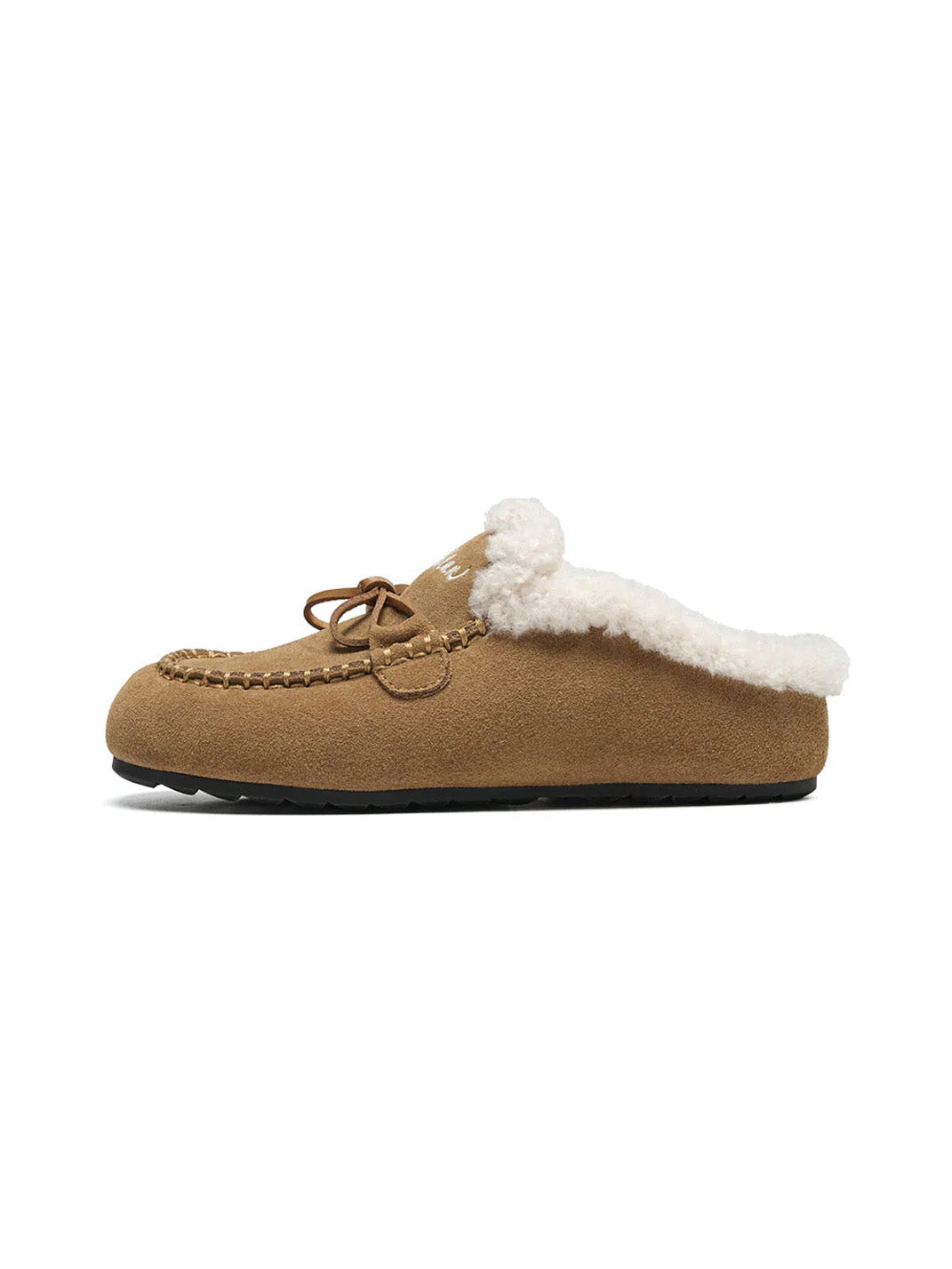 Plush-Lined Suede Moccasin Slippers