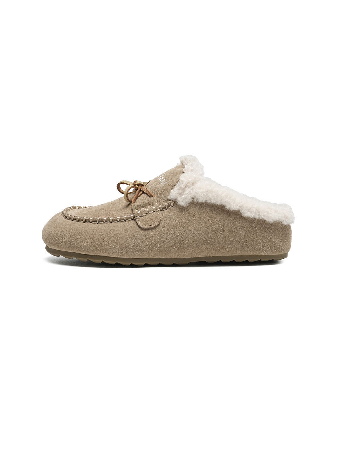 Plush-Lined Suede Moccasin Slippers - View 5