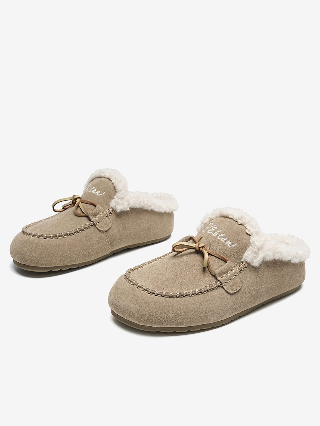 Plush-Lined Suede Moccasin Slippers - View 7