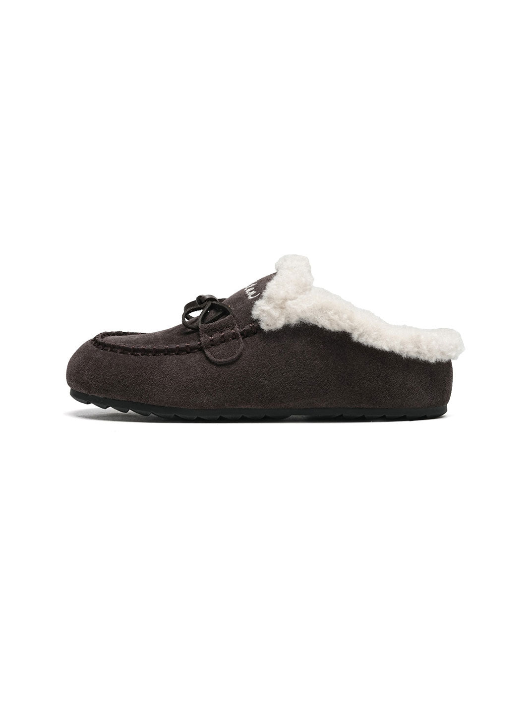Plush-Lined Suede Moccasin Slippers - View 9