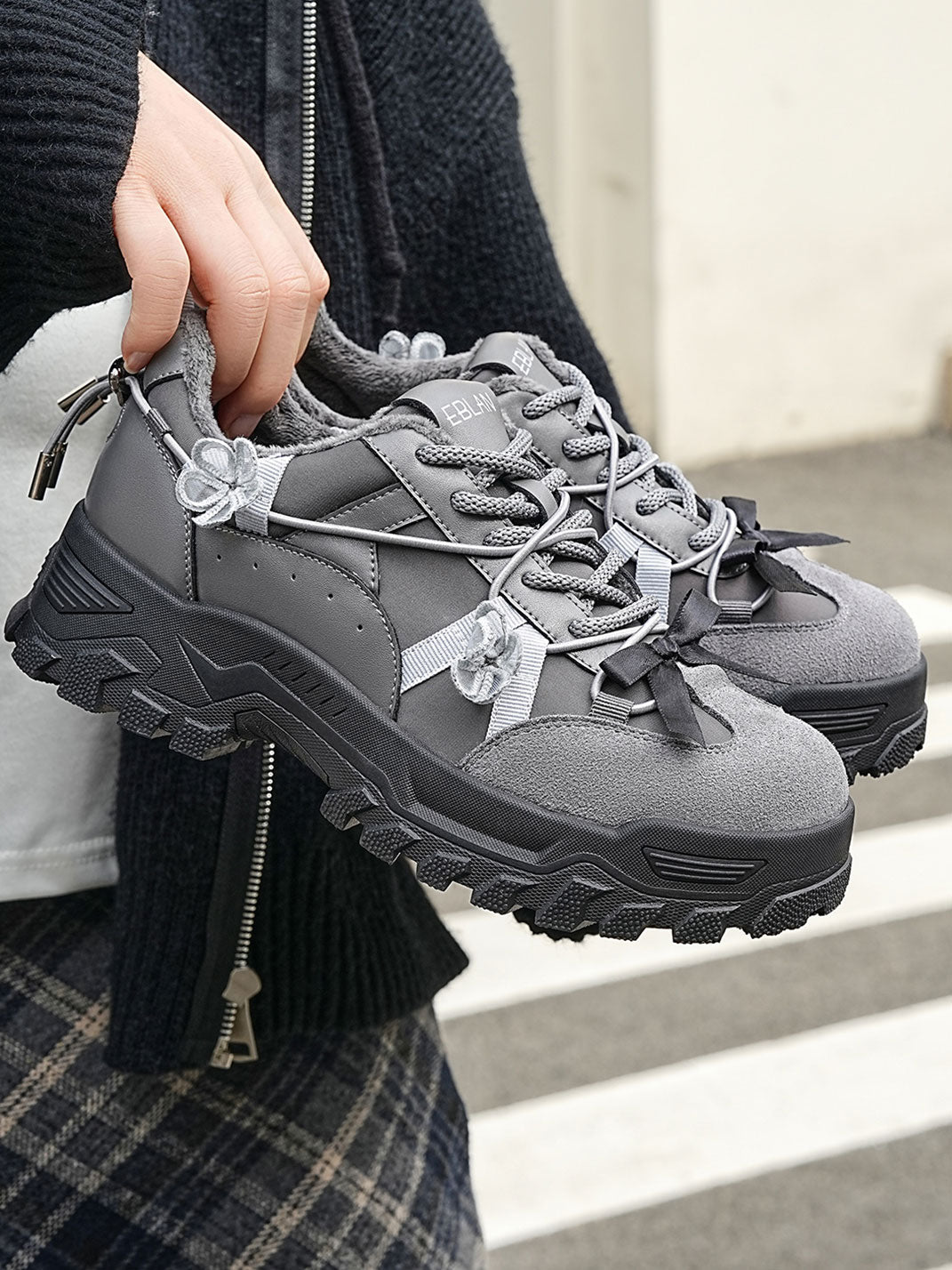 Sakura-Plush Chunky Trail Sneakers - View 9