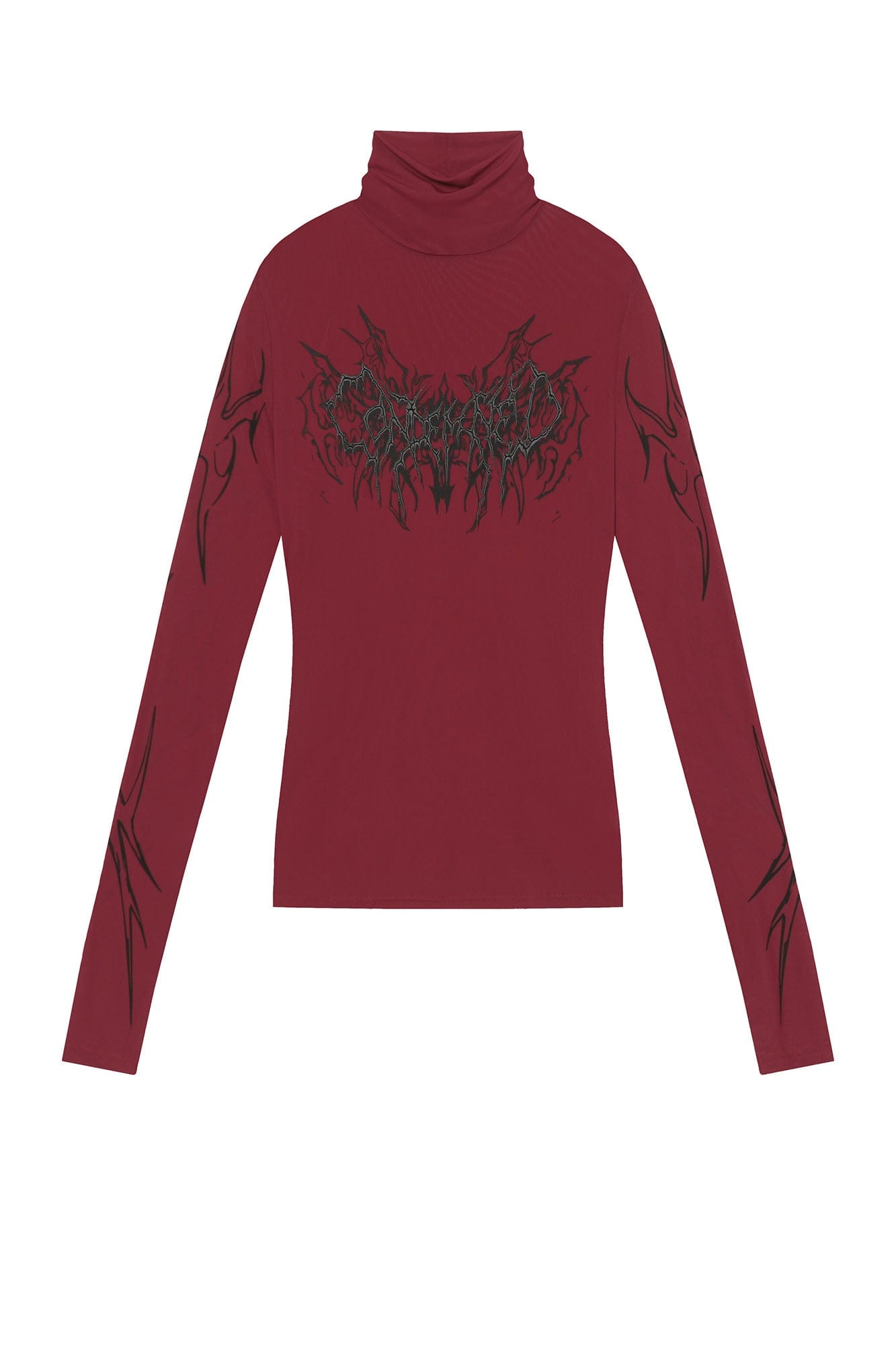 Abstract Gothic Sheer Mesh Graphic Top | Chiclara