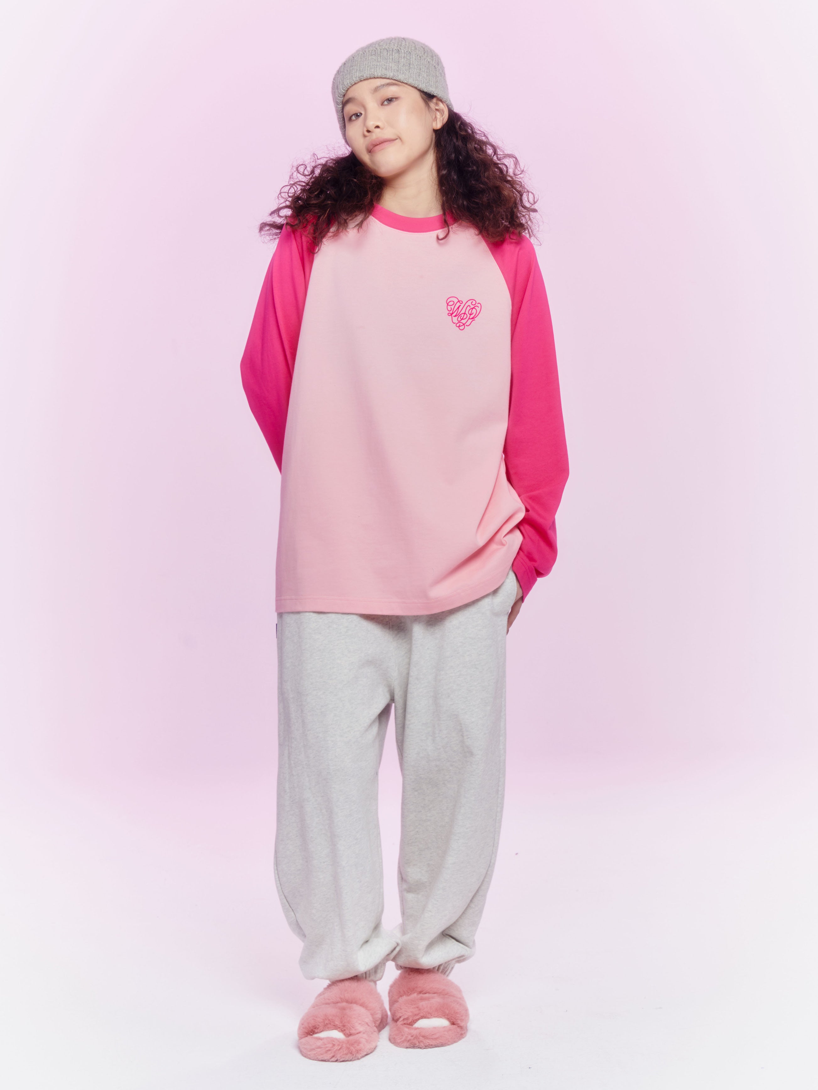 Romantic Love Heart Logo Long Sleeved Tee - chiclara