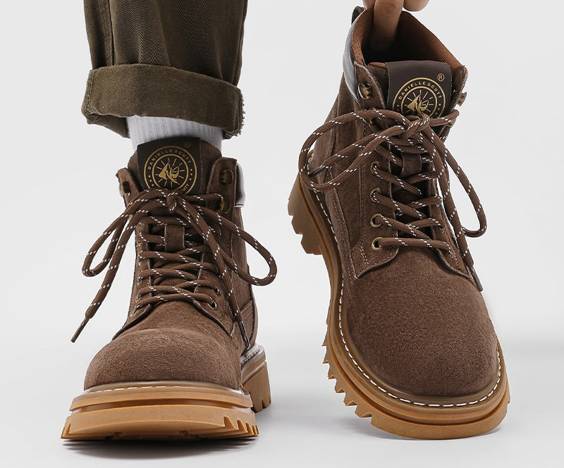 Classic Suede Lace-Up Boots