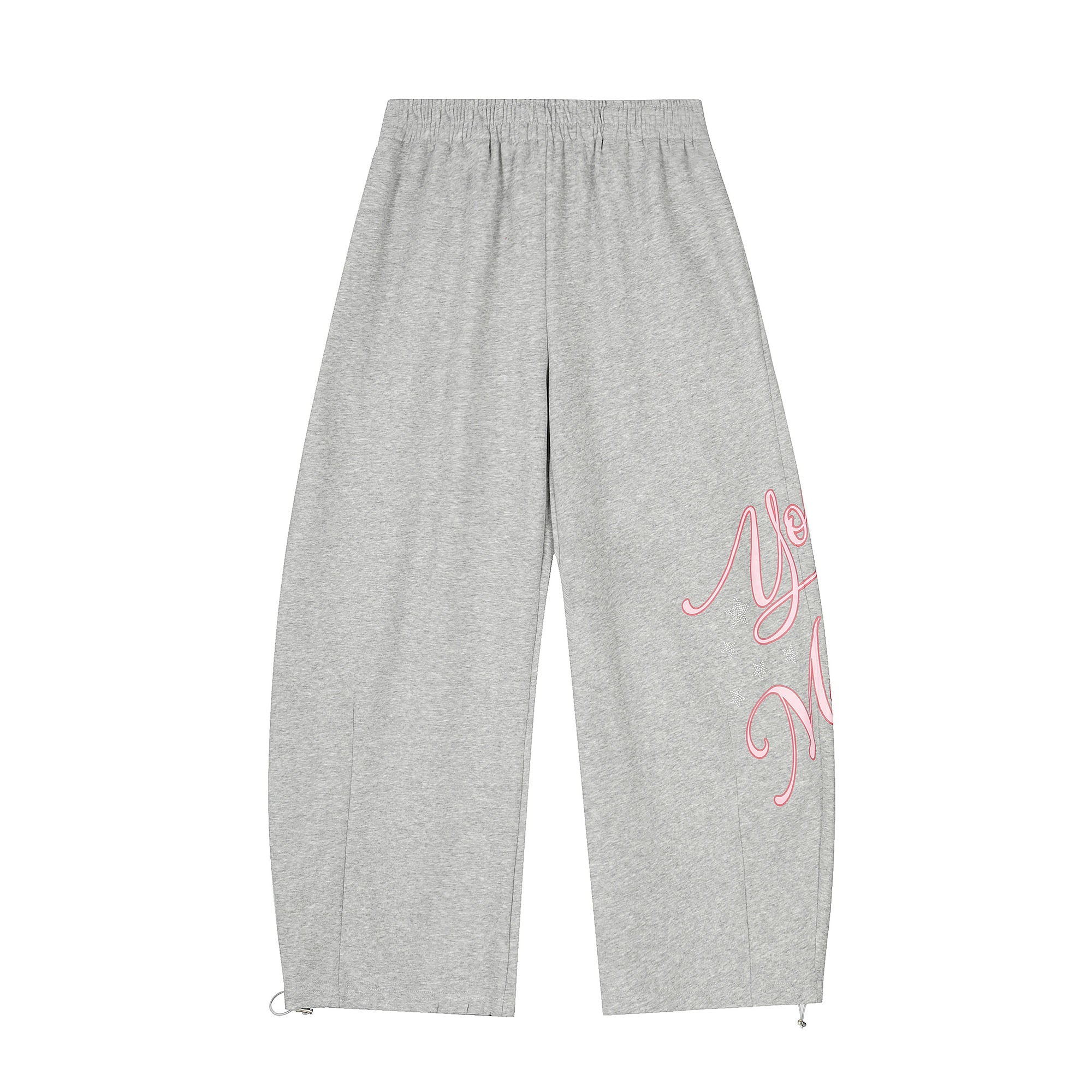 Gray Script Print Sweatpants