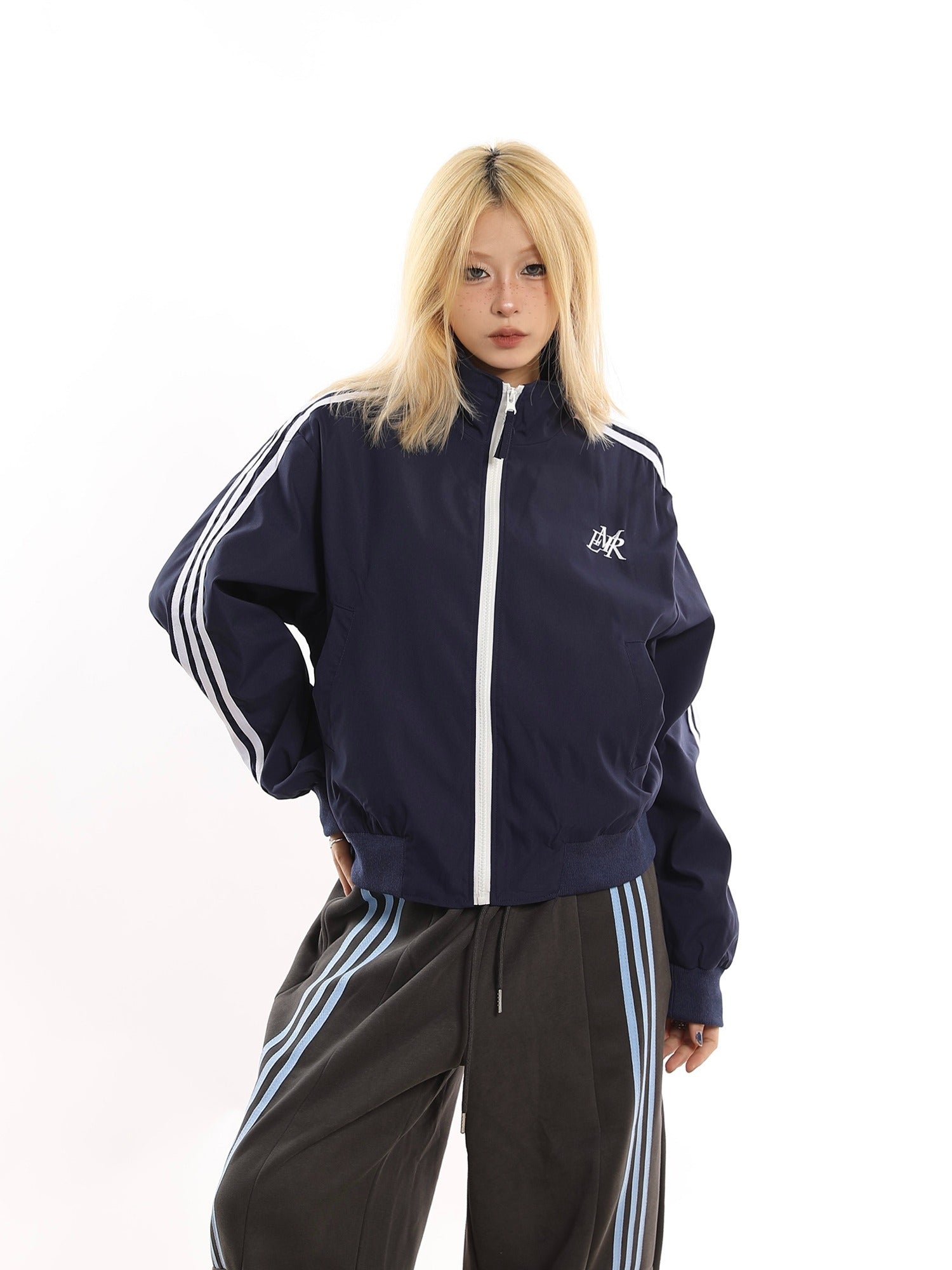 Athletic Three-Bar Track Jacket