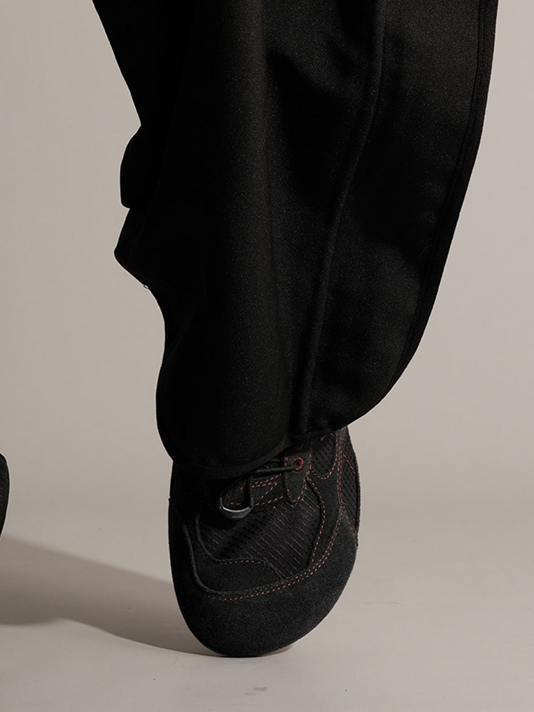 Paneled Nubuck Low-Profile Trainers - View 3