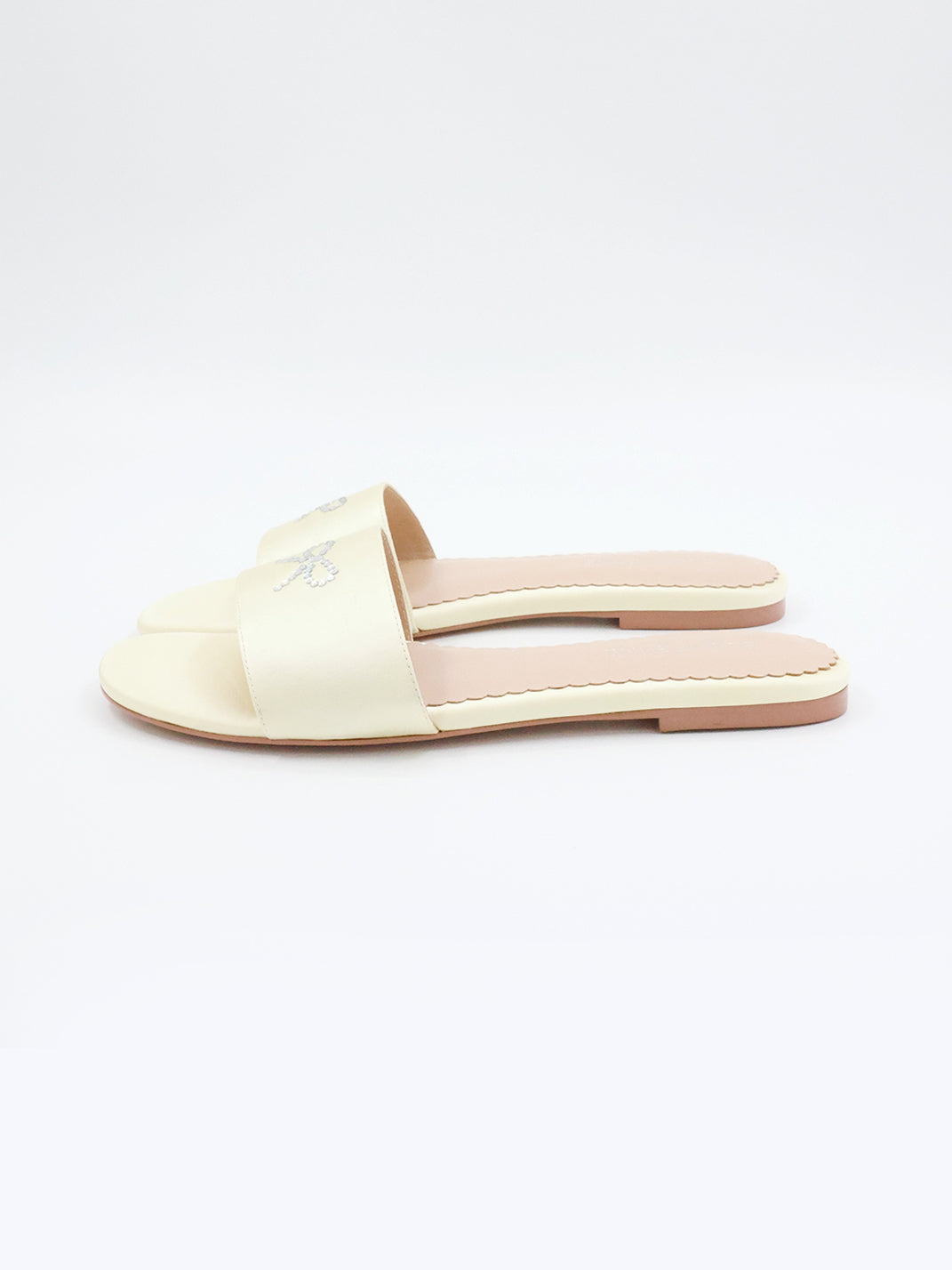 Rhinestone Bow Pastel Slide Sandals