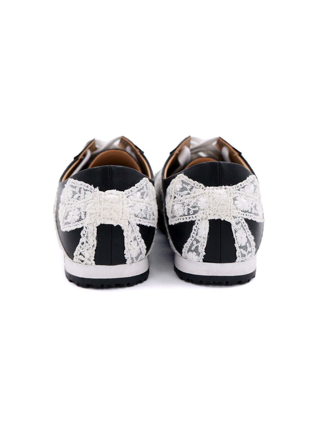 Floral-Lace Leather Low-Profile Sneakers - View 8