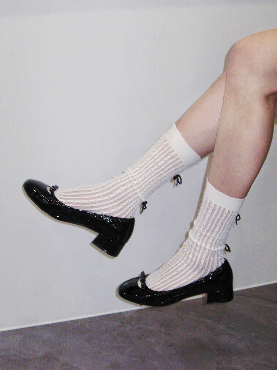 Black Patent Buckle Mid-Heel Pumps - View 2