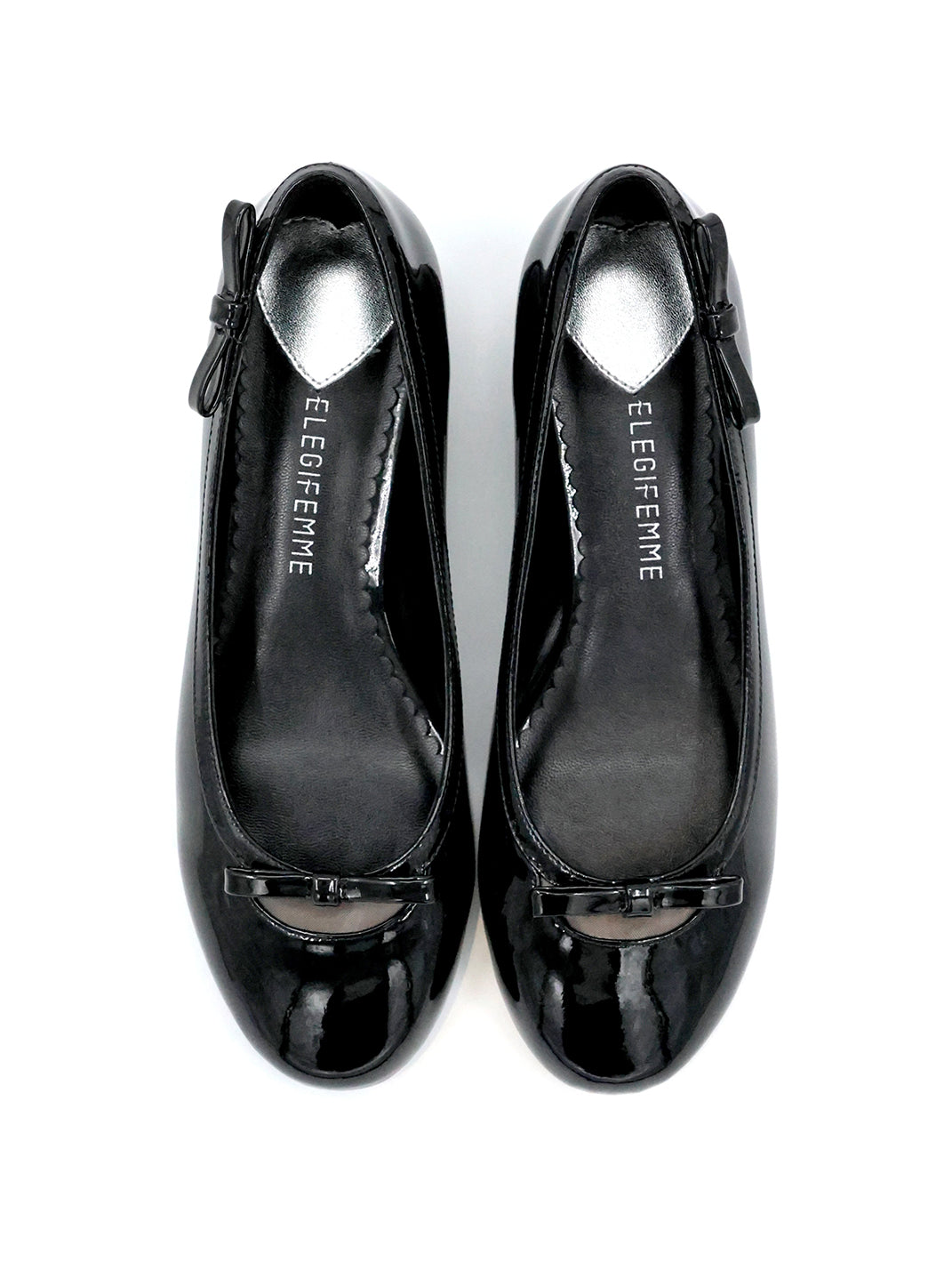 Black Patent Buckle Mid-Heel Pumps - View 7