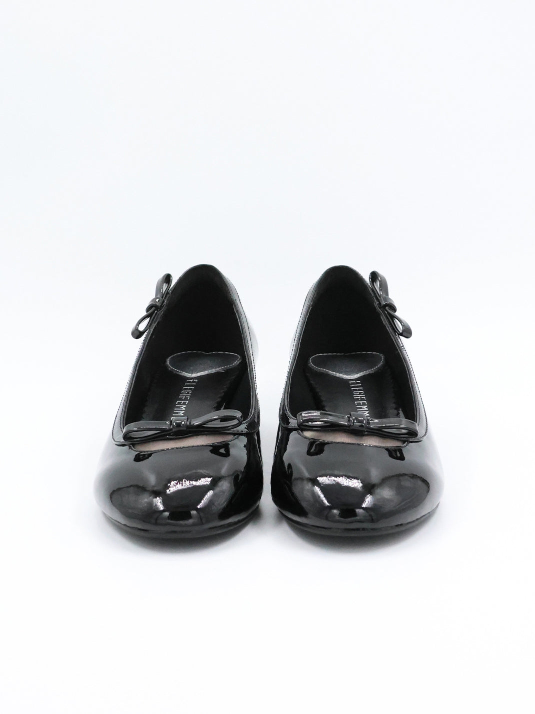 Black Patent Buckle Mid-Heel Pumps - View 8