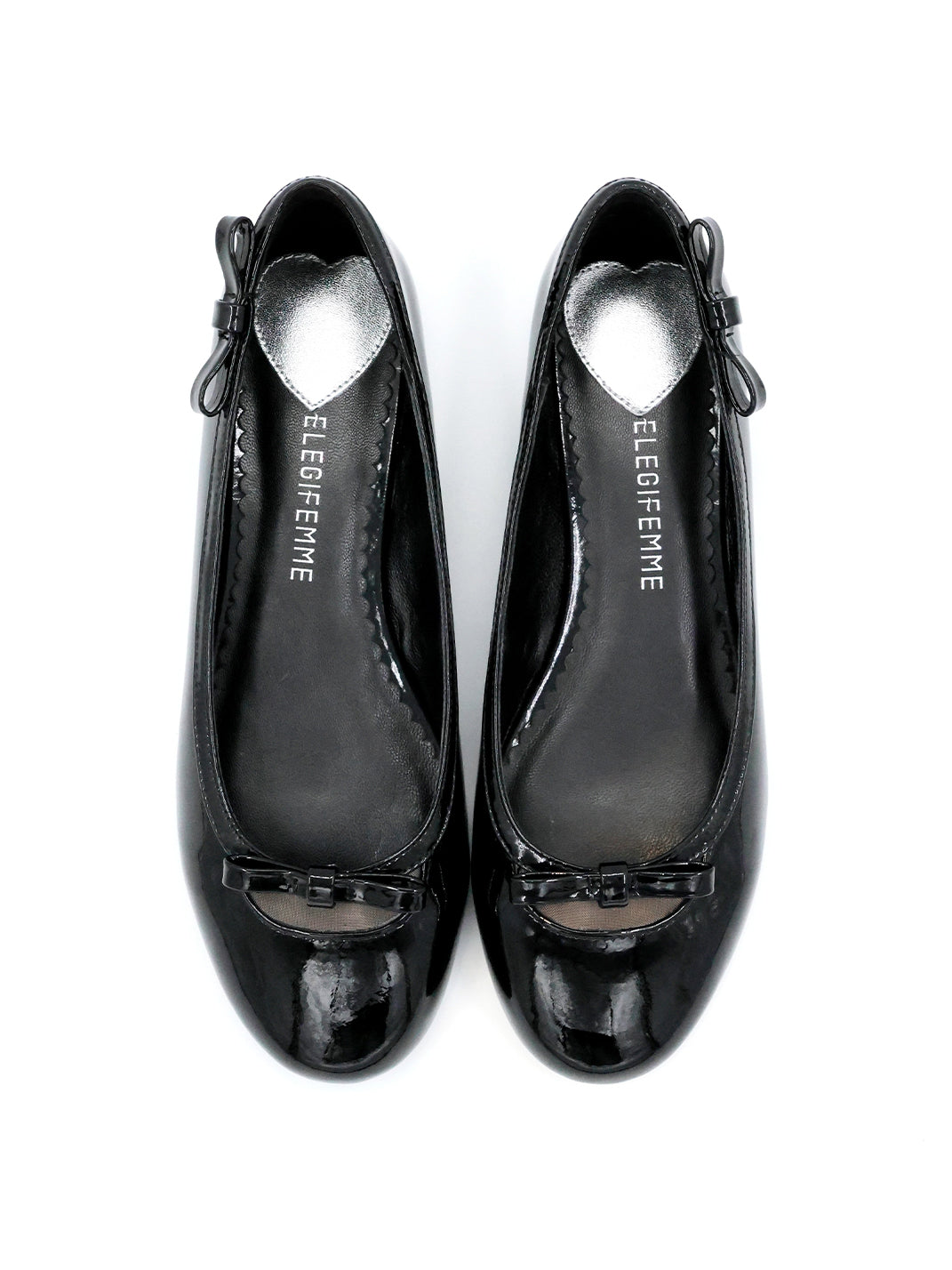 Heart-Back Patent Ballet Flats - View 2