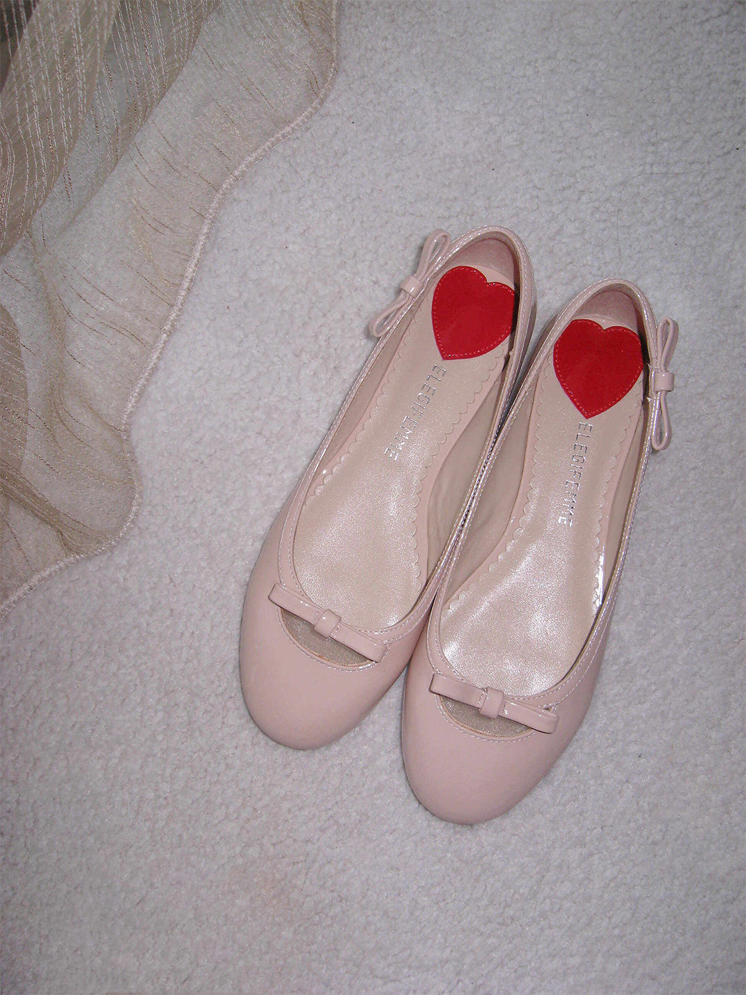 Heart-Back Patent Ballet Flats - View 10