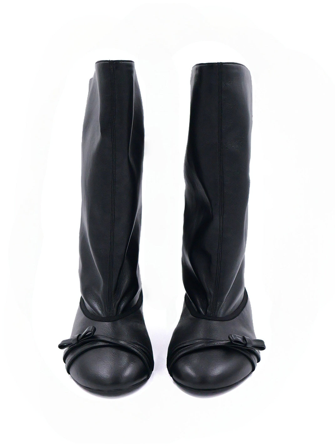 Pleated Foldover Mid-Calf Boots - View 9
