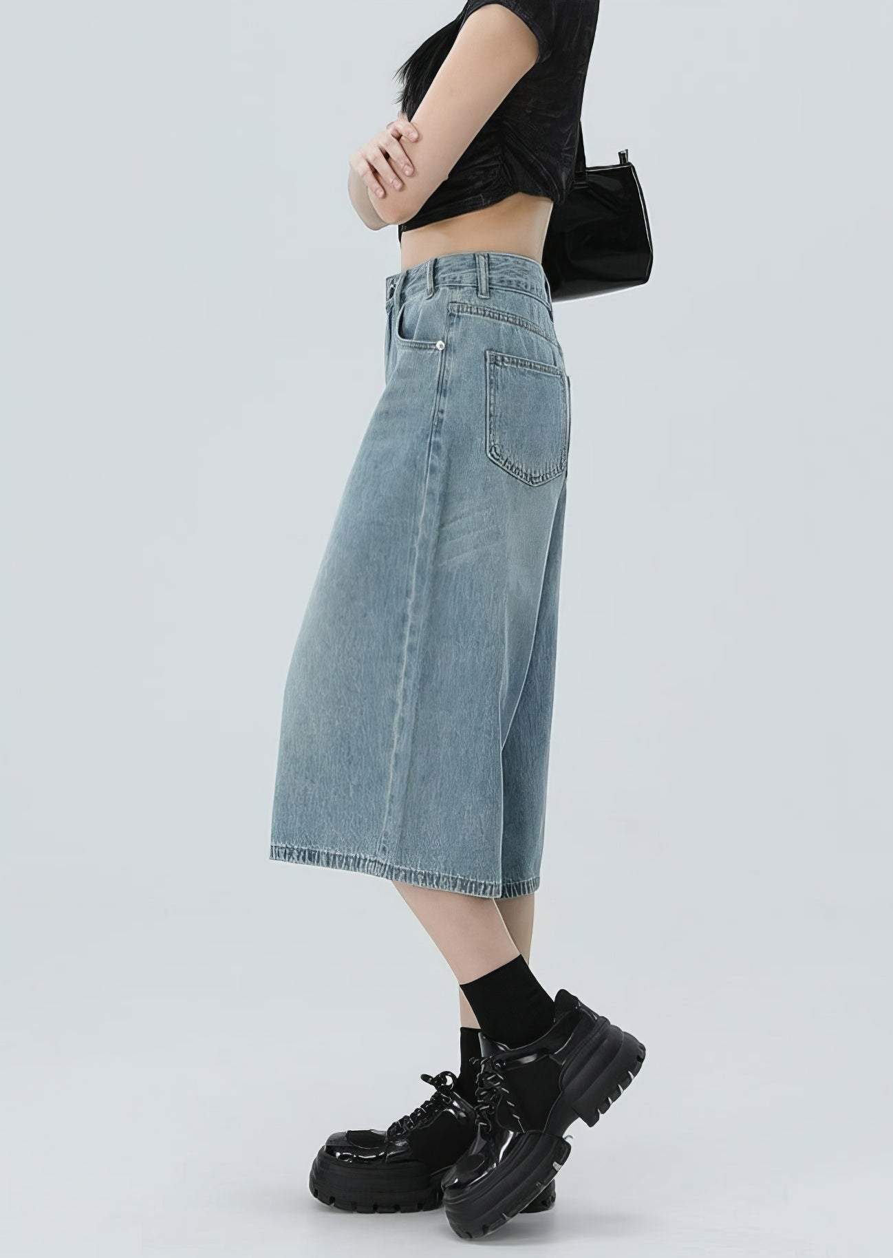 Classic Wide Leg Denim Culottes