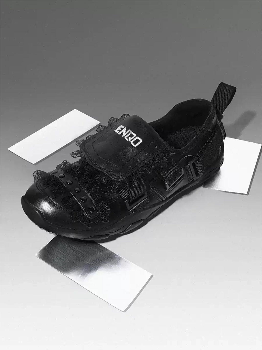 Lace-Panel Rivet Sport Sandals - View 8